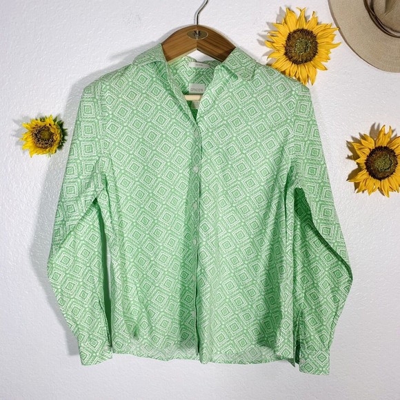 Chico’s Tribal Aztec Button No-iron Blouse Size 0 Or Small Women’s - Picture 8 of 16